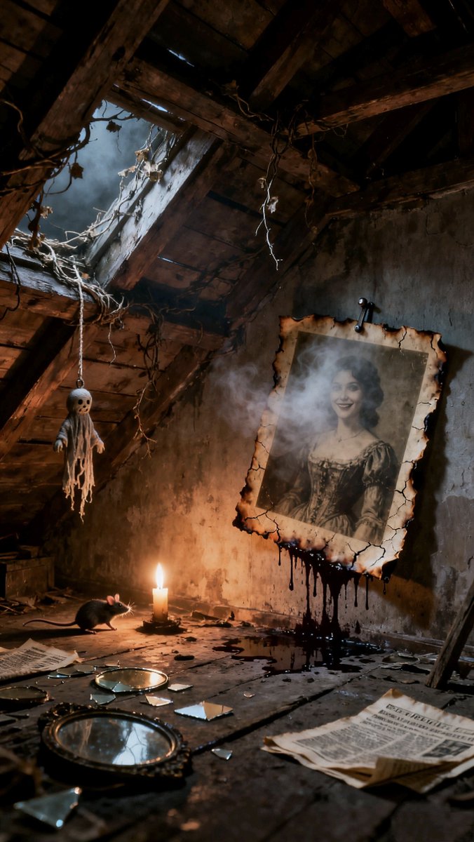 YuThadar's tweet photo. Can you escape this foggy attic Solve the 3-digit code hidden in old books u0026 rusty boxes before the door locks forever!  #RoomEscapeGame https://t.co/ivg2RAB5Fa