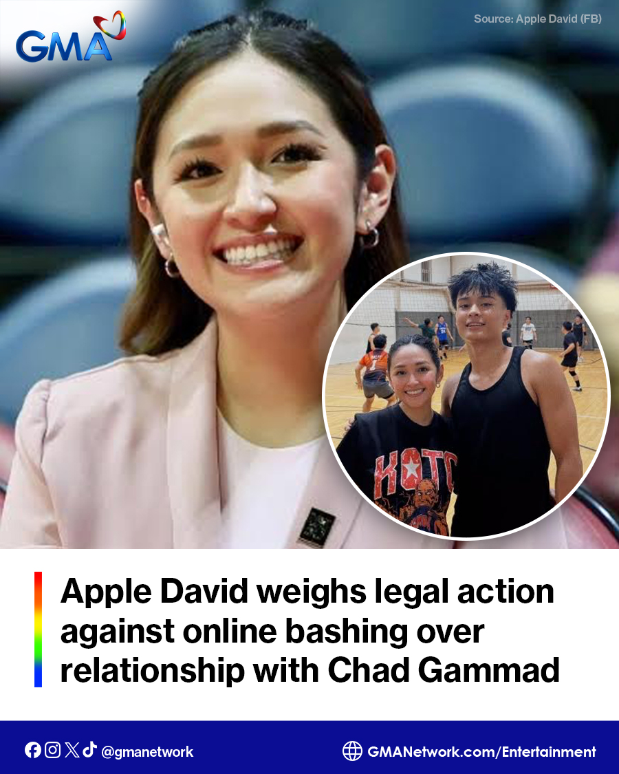 gmanetwork's tweet photo. APPLE: "PAPUNTA NA TAYO SA EXCITING PART."
Courtside reporter #AppleDavid recently addressed the criticism surrounding her relationship with Letran Knights basketball player #ChadGammad.
In a Facebook post, Apple revealed that she is willing to take legal action after receiving continued offensive remarks about their relationship.
Read HERE: https://t.co/tQ0ogTMNxp
