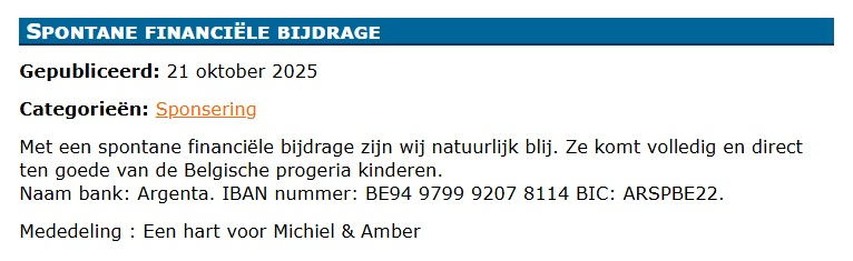 MrsDuckk's tweet photo. Ik heb de site gevonden (https://t.co/PHHzbTOp9U) van de ouders van Michiel &amp; Amber toen ik zocht om geld in te zamelen voor mensen met progeria. Voor zij die geld willen inzamelen voor de Belgische progeria kinderen: https://t.co/o21akOMbu9