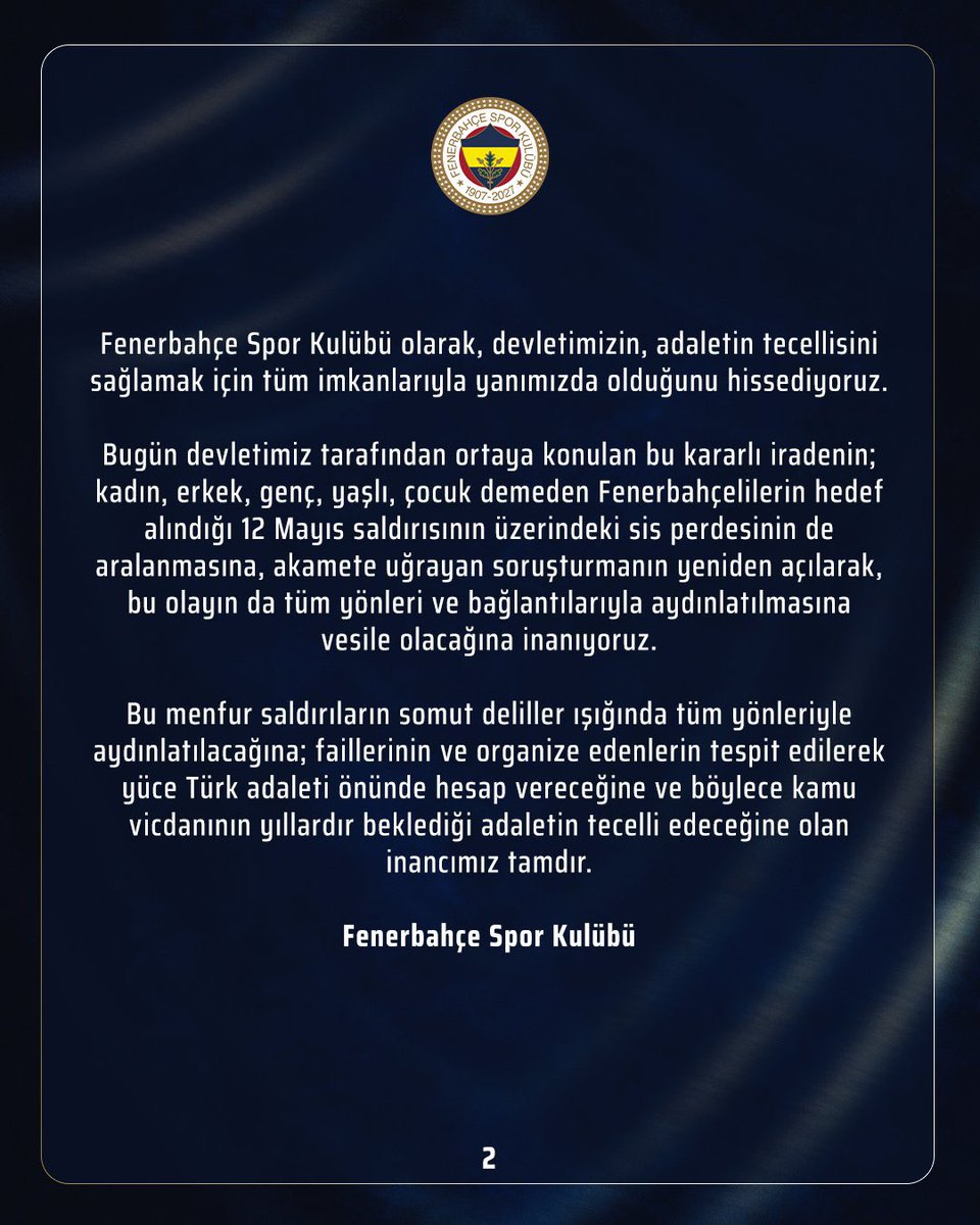 resmi442's tweet photo. Fenerbahçe'den açıklama. https://t.co/pyjDQsbq8P