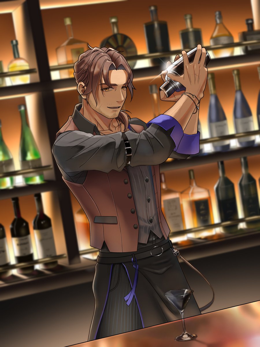 setsunasunset's tweet photo. 「お客さん、そんなところで見ていないで。1杯、いかが？」

 #デラスのお品書き https://t.co/Tj3m3Z2EDL