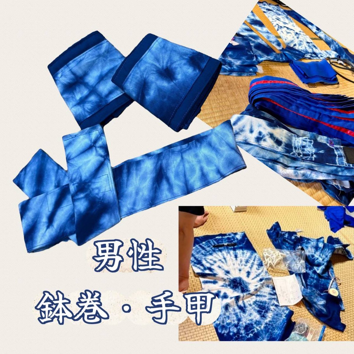 shojoreborn's tweet photo. 【新曲裏話④★小物紹介】
みんなで手作りした小物を紹介！
男性の鉢巻&amp;手甲と女性のコサージュは
自分で絞った鳴海絞りの布で作りました💙❤️
子どもは過去の衣装をリメイクして
鉢巻と手につけるシュシュに💛
うちわは子ども達が楽しみながらペイントしてくれました🌈 https://t.co/hhLaUr2Qe0