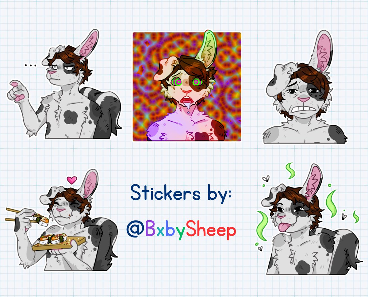 BxbySheep's tweet photo. 5 pack of telegram stickers for @NotChipReally !! https://t.co/fJfd7jvxvd