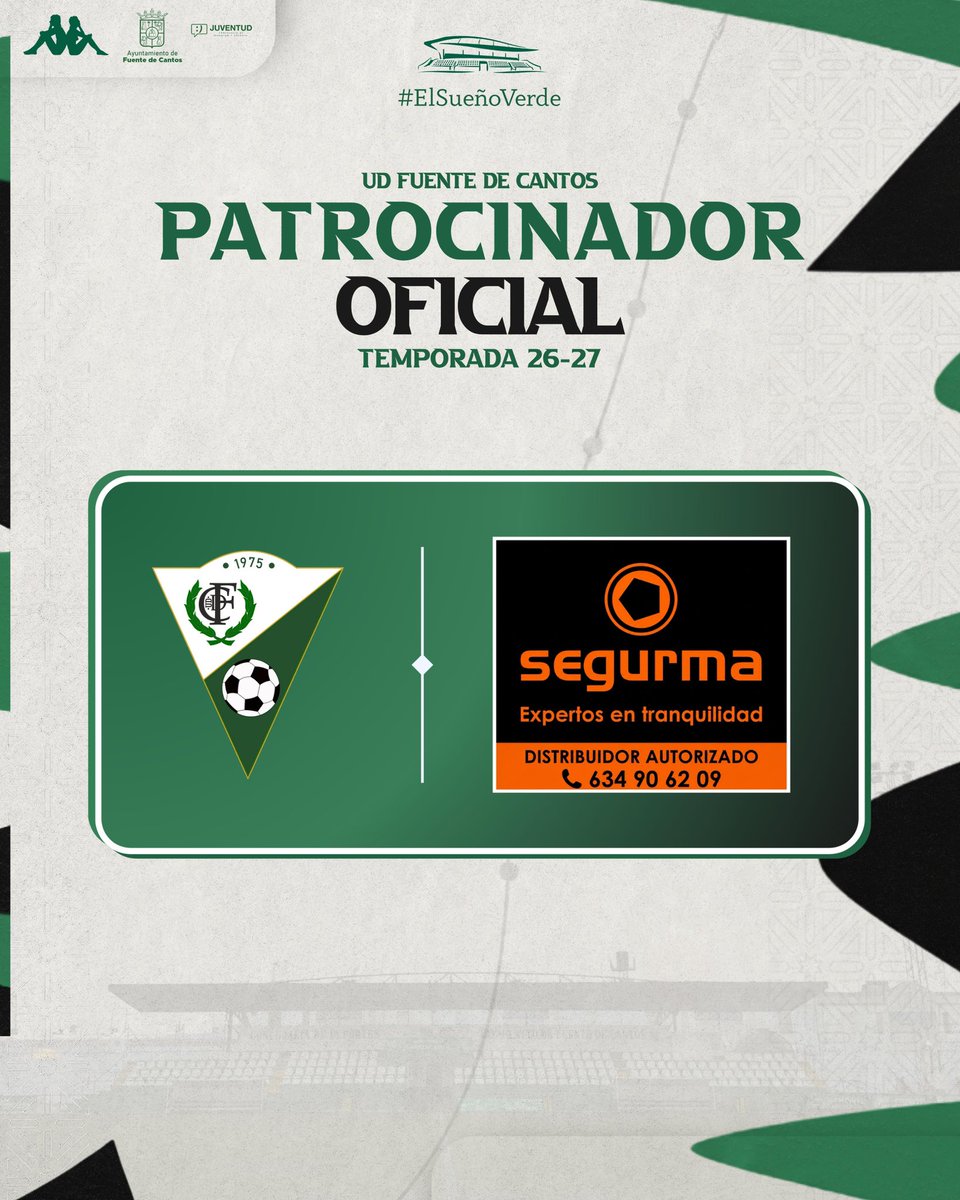 UDFDC's tweet photo. #PATROCINADOR

🤝 SEGURMA, NUEVO PATROCINADOR OFICIAL 26/27

🔝 Segurma, empresa española con 35 años de experiencia en sistemas de alarma y expertos en tranquilidad.

🔝 Desde la UDFDC agradecemos enormemente su confianza.

¡Bienvenidos a la familia verde! 🤝💚

#ElSueñoVerde https://t.co/2oEBUP2Yme