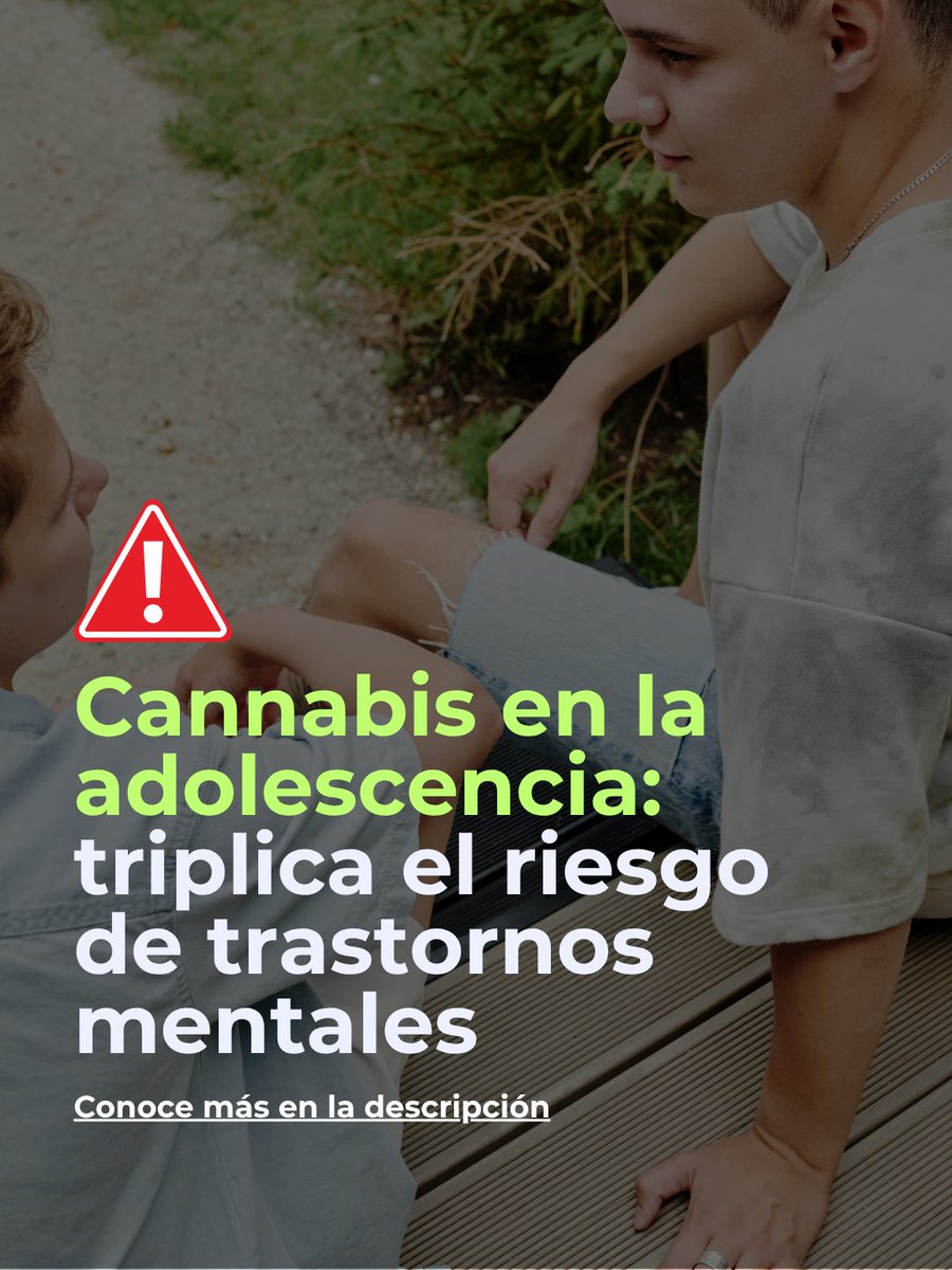 PNSDgob's tweet photo. 📊 Un estudio sobre 700.000 historiales médicos constata que el trastorno por consumo de cannabis en menores de 17 años eleva el riesgo de diagnósticos psiquiátricos posteriores frente a otras sustancias.

https://t.co/81qNcOJeiK

#CannabisCiencia #SaludMental #Prevención https://t.co/el9XJOoN85