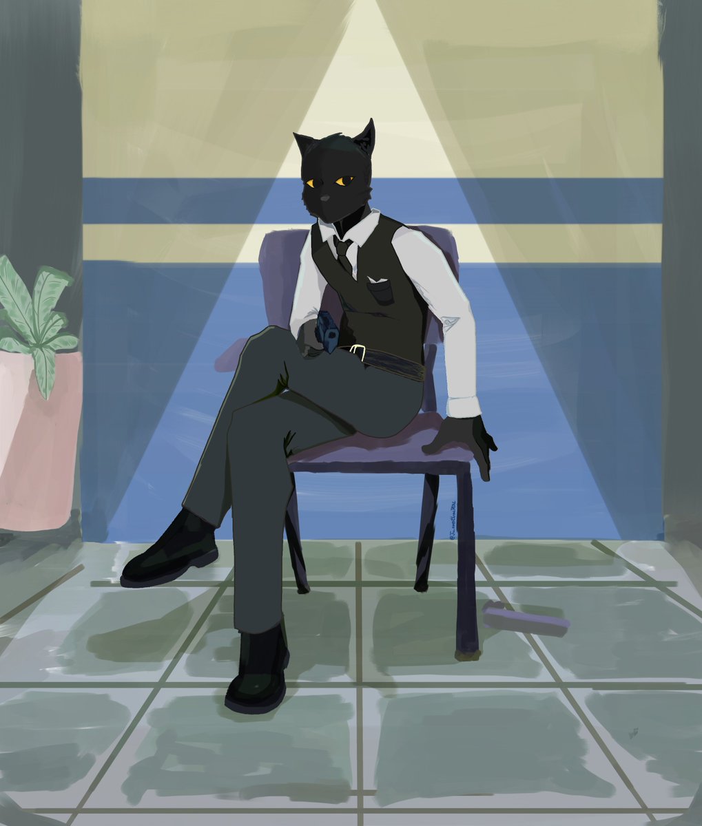 JuswenthrouTROU's tweet photo. Secret agent 🐈‍⬛️
#animalhospital https://t.co/YdLxguiNA2