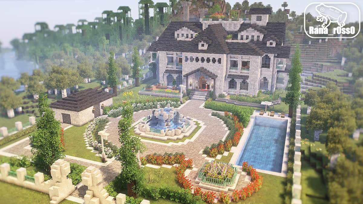 Rana_r0ss0's tweet photo. 超リアルなマイクラで豪邸建築
#Minecraft #Minecraftbuilds https://t.co/fWctsI6j4v