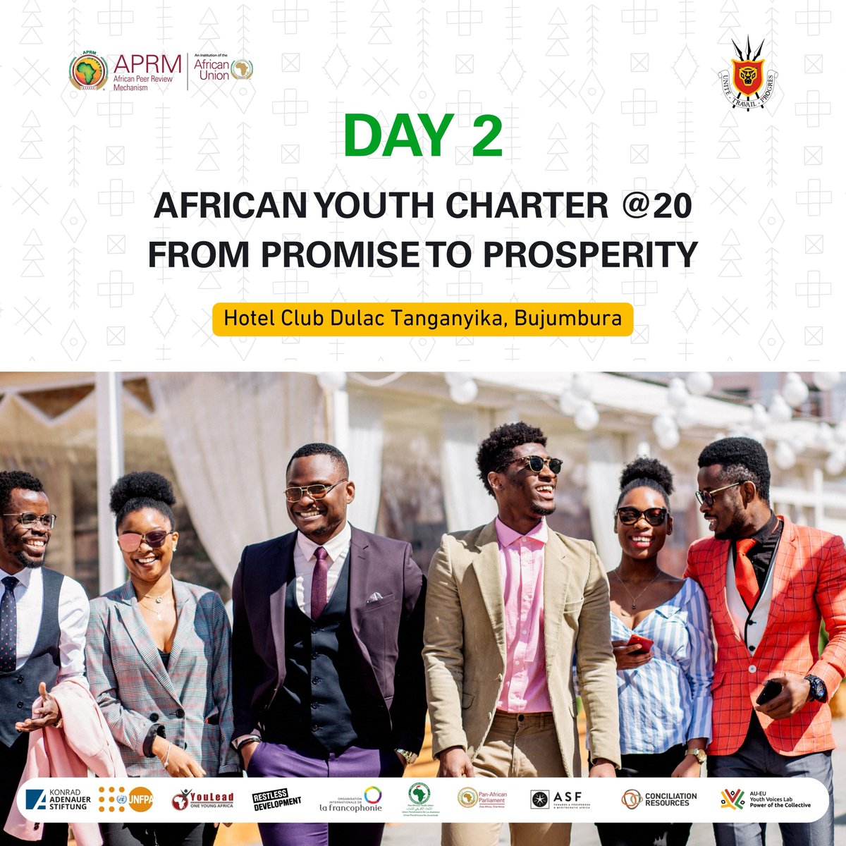 AUYouthProgram's tweet photo. @_AfricanUnion @AUC_PAPS @BurundinAddis @APRMorg @OneYoungAfrica Day 2 of the 5th Continental Dialogue on Youth, Peace and Security and the Women, Peace and Security Forum.

📍 JOIN US LIVE:
https://t.co/dVe6U46hbo…

#TheAfricaWeWant #Agenda2063 #InternationalYouthDay26 https://t.co/EP5zlL2Gjv