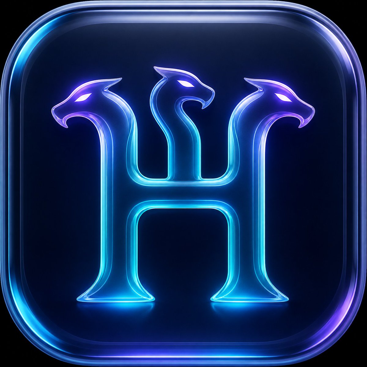 mattrobrob's tweet photo. this is what we started with from a basic prompt of "Can you generate a macos, liquid glass style icon for my agentic coding app called HydraCode? It is named after Hydra the greek monster. The icon should probably just be the letter H and have some kind of hydra reference in it" https://t.co/PewWp8WU3L