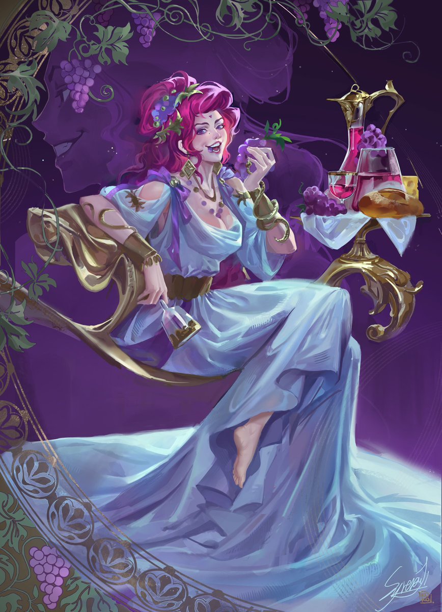 syrenali_art's tweet photo. The goddess of Wine and Grapes https://t.co/ZYFVFHCoho