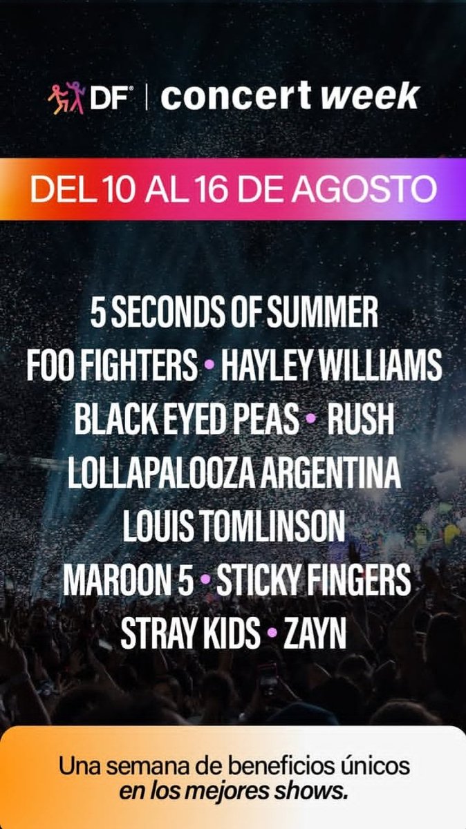 LouisWT91World's tweet photo. 📣| Louis Tomlinson’s Argentina show on April 2, 2027, at Movistar Arena has been included in @dfallaccess   Concert Week! 🇦🇷 

Special benefits for the show will be available from August 10–16 https://t.co/Iofd2gp82n