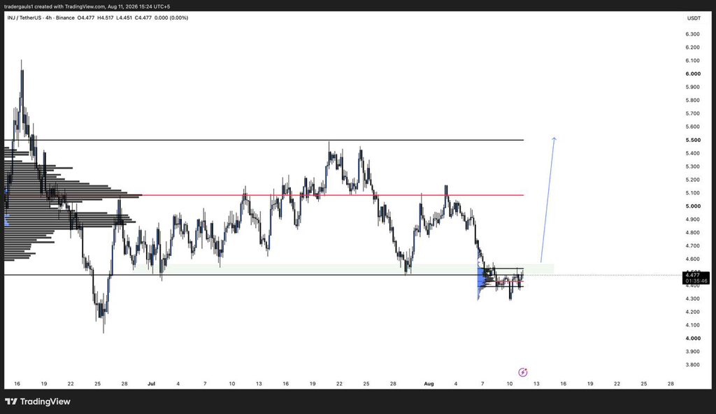 LeaksWwg's tweet photo. $INJ Strong Eye on it:

➡️ right now it's below the VAL that is our oversold zone
➡️ also on LTF it's making b patttern that is positive thing too
➡️ For now I'm waiting for a breakout from the local resistance for the trade oppurtunity

Keep eye on that level and hit like if you want these types of updates before sharing the Trade

#TraderGauls🎭