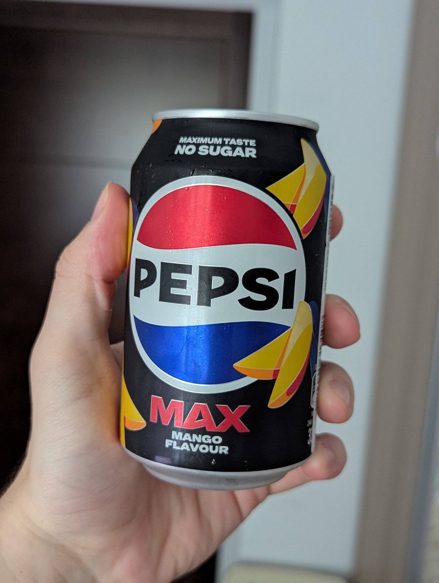 TheNatillero's tweet photo. literal no he superado la pepsi de mango que probe por primera vez hace año y medio en Praga. dice "no sugar" pero a mi me tiene enganchao igual 🥭🫠 hace un par de semanas que esta en España hehe https://t.co/tMOXNujUCw