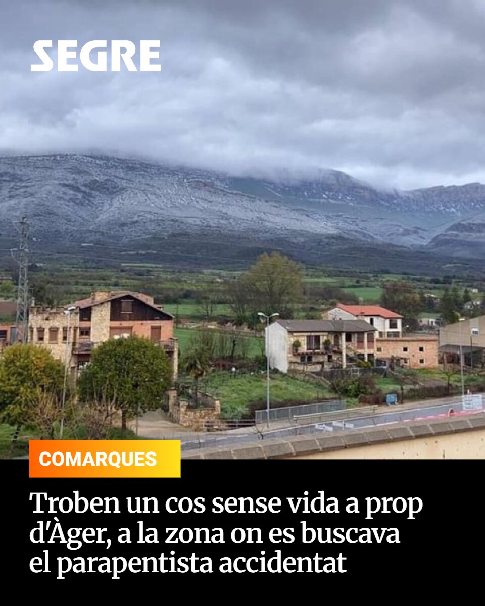 SEGREcom's tweet photo. L'home de 56 anys va desaparèixer en un enlairament el passat dissabte al matí. Els Bombers havien pentinat les zones del voltant per trobar-lo.

Més informació a https://t.co/3iwcmpaYmC i al primer comentari de la foto 👇👇 https://t.co/OMmF02Vdhx