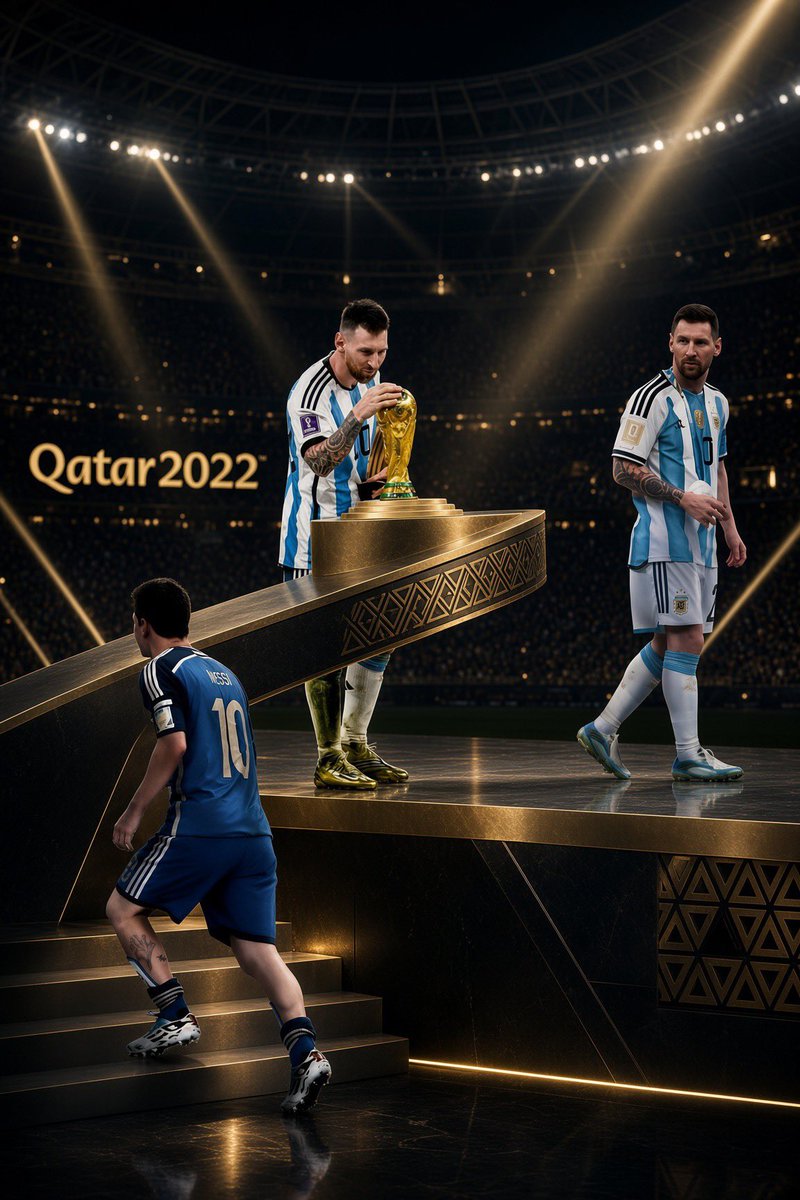 alimo_philip's tweet photo. 🏟️ From the depths of despair to immortality… and one final chapter left to write.

🏆 🇦🇷 Lionel Messi’s World Cup Final Journey:

💔 2014 → The Fall
🏆 2022 → Destiny
🥺 2026 → The End

🫶 Heartbreak. Glory. Legend.

🐐 The GOAT’s story isn’t finished.

📜 The greatest football story ever told is still unfolding. 

💭 Who’s ready for the legend’s last dance?