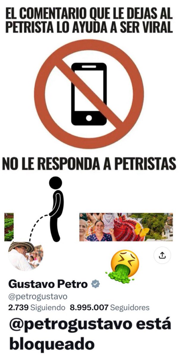 AdamSmithFree's tweet photo. ÚNETE A LA CAMPAÑA
#NoHagaMásFamosoAlPetrista

La izquierda es una SECTA de parásitos mentales. A esa horda de fanáticos, ¡ignórelos! Nadie los va a cambiar. Son enfermos: ¡que no lo enfermen a usted! ¡Al bagazo, poco caso! 

🇨🇴 ¡Los buenos salvemos a Colombia!