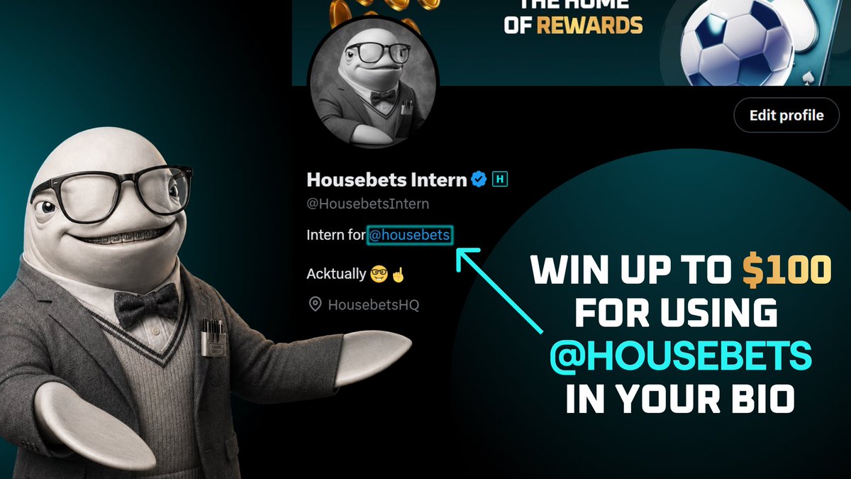 housebets's tweet photo. Yo, this is intern. I just took over this acc for a bit

I’ll give $100 on https://t.co/Fy2MO6QKaK to a random person who puts @housebets 🩵 in their bio 

Drop proof and your HB username in comments 👇 https://t.co/V8BQGRKqFD