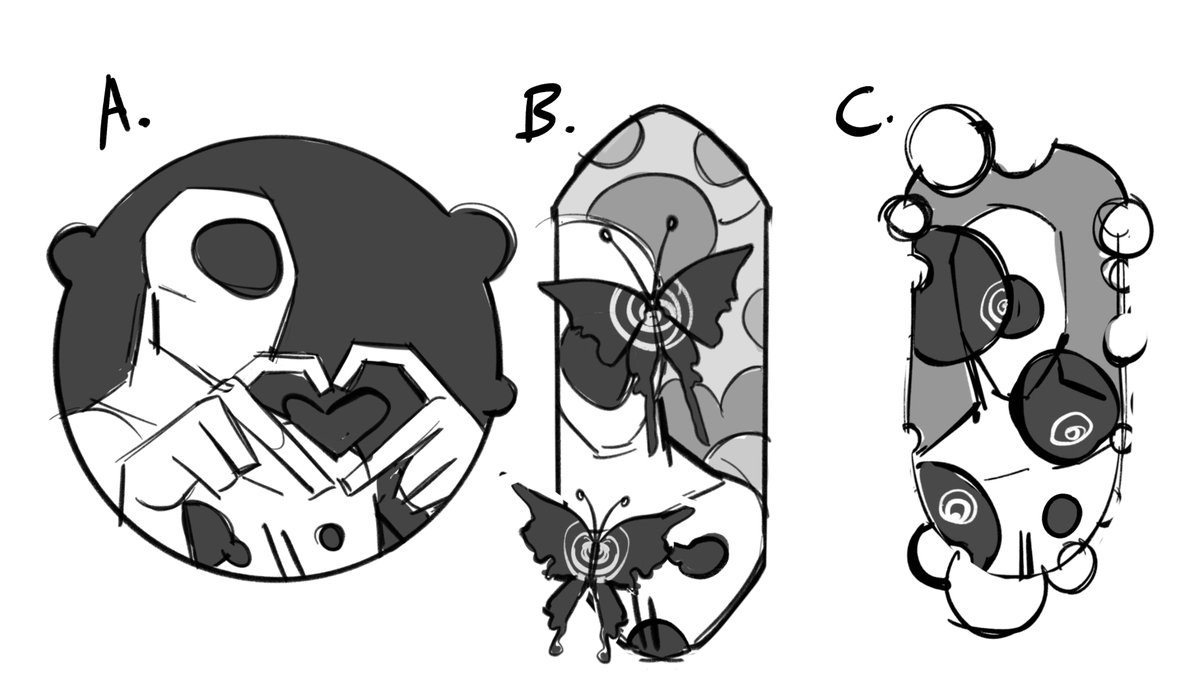 stitchedspider's tweet photo. Thinking of setting up a petition to get an enamel pin made on ACGGOODS and I wanted to see which of these rough concepts ya’ll are most interested in? Other suggestions are also welcome! https://t.co/AlYAKuEIlw