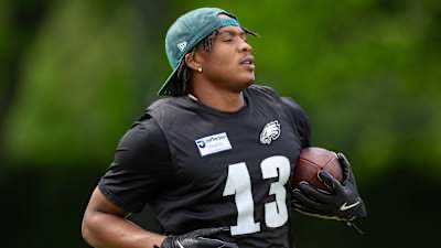 SleeperNFL's tweet photo. .@JFowlerESPN on Dontayvion Wicks:

“Wicks is more than a camp standout. The former Packer should be a big factor in the passing game. 

Multiple people with the team brought up his legit play unprompted. Wicks has length and the ability to high-point the ball, and Hurts throws a good deep ball.”