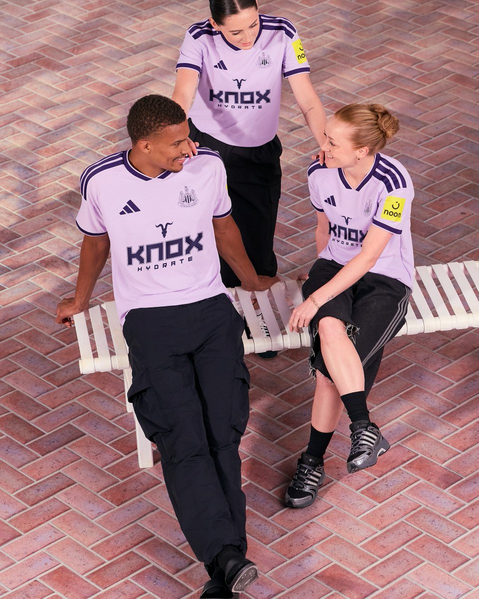 NUFC's tweet photo. Ready for the next adventure. From Newcastle to the world 💜 

Introducing the Newcastle United 26/27 Third shirt, available 13 August from 9am in-store and online.