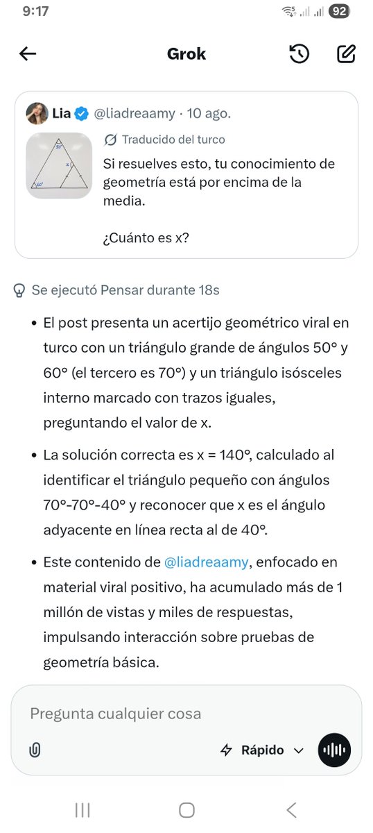 Eams2025's tweet photo. @liadreaamy Ya no tiene chiste...si presionas en el logo de @grok localizado en el lado superior derecho...@grok déjanos pensar... https://t.co/QGkOwcIahy