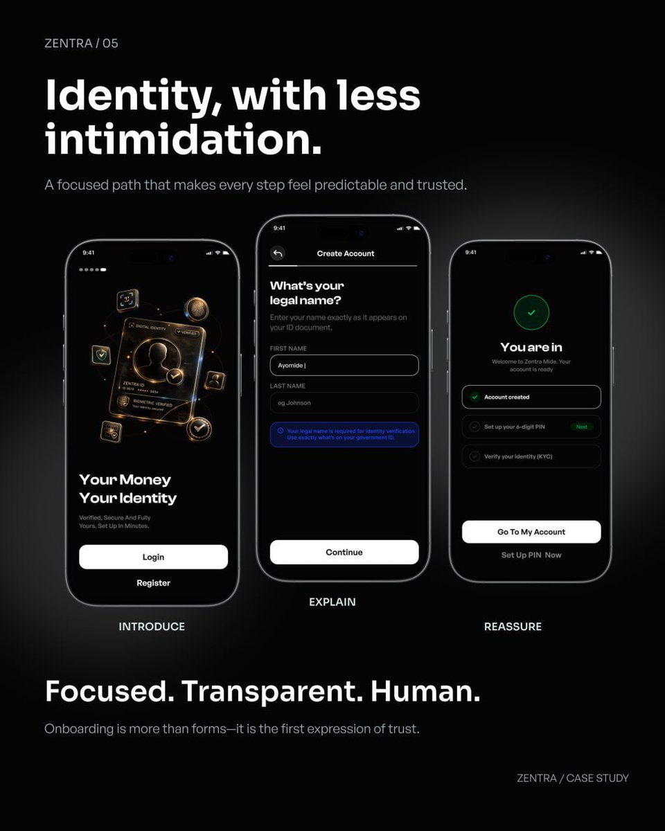 mideuiux's tweet photo. Been designing Zentra - a fintech concept focused on making money, currencies, payments and identity feel like one connected experience.

A few screens from the case study https://t.co/mcbOlXEUzV