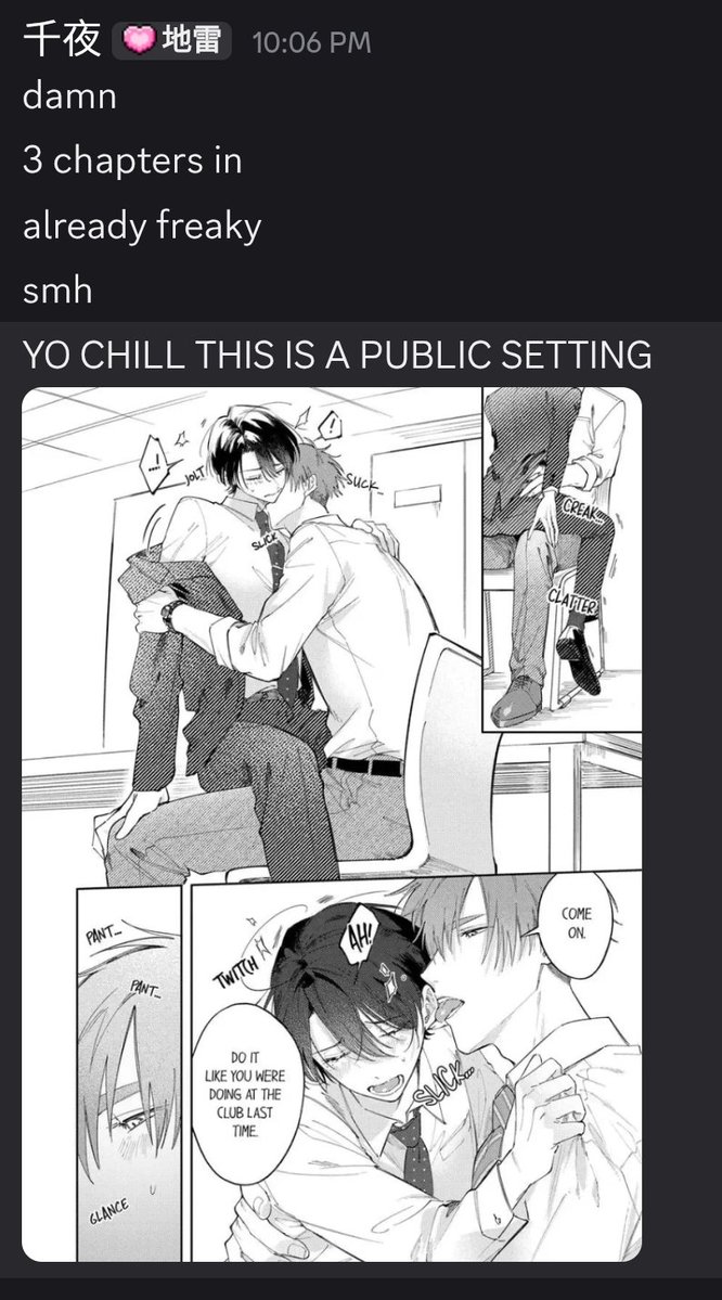 shenowheretbf's tweet photo. My "I thought was straight Ex" is reading this bl and live commentating it to me https://t.co/nKy4lQ1zRE