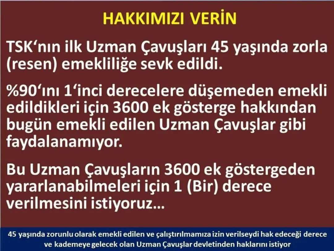 6binsayilikanun's tweet photo. @alitilkici38 #UZMANÇAVUŞ'LAR ÇALIŞANI, EMEKLİSİ VE MALULÜ GEÇİM SIKINTISI ÇEKİYORLAR.

İNSAN ONURUNA YAKIŞAN, ÜLKEMİZ ŞARTLARIN DA YAŞANABİLİR BİR MAAŞ İSTİYORUZ. 

#KahramanlaraHakYürüyüşü
#UzmanÇavuşlar
#UzmanÇavuş
@TEMUD_2024
@alitilkici38 https://t.co/2d3FRxhaip