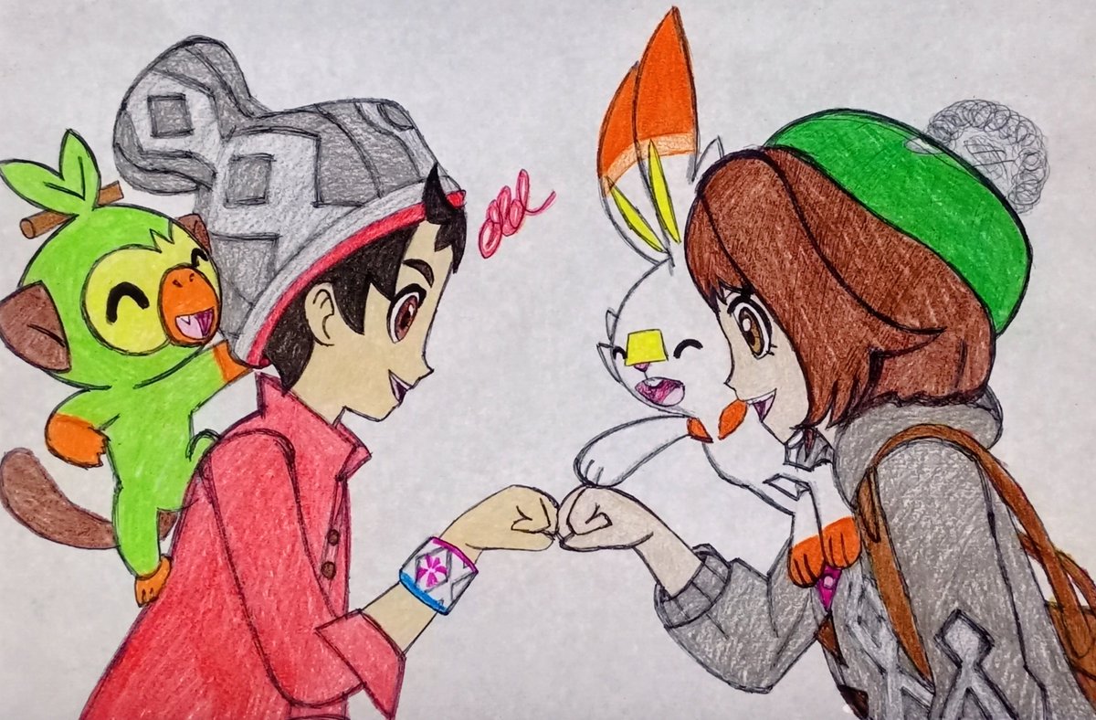 Shadechu_N's tweet photo. #msyuweek2608 ❤️💚 (8/12)
Day 6: Teamwork。
『マサユウのチームワーク』

マサルくんとユウリちゃんは、msrのサルノリとyurのヒバニーを使ったダブルバトルに勝利し、拳を合わせます。二人が一緒に戦う時、そのチームワークは完璧です～!

#msyu #ユウマサ #MasaYuu
#GloryWinnerShipping Week 2026 https://t.co/zl0KZEElBL