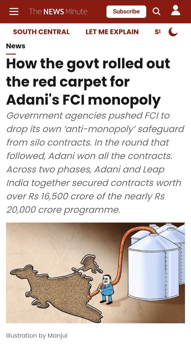 lordABC's tweet photo. @gautam_adani @narendramodi contd. 4 of 5
If you had any respect for 'Rule of Law', you won't be fostering monopolistic control and crony capitalism across core Indian business sectors in utter disregard of the law while the regulators look away fearing your direct links with Modi ji. https://t.co/AawxdJf40z