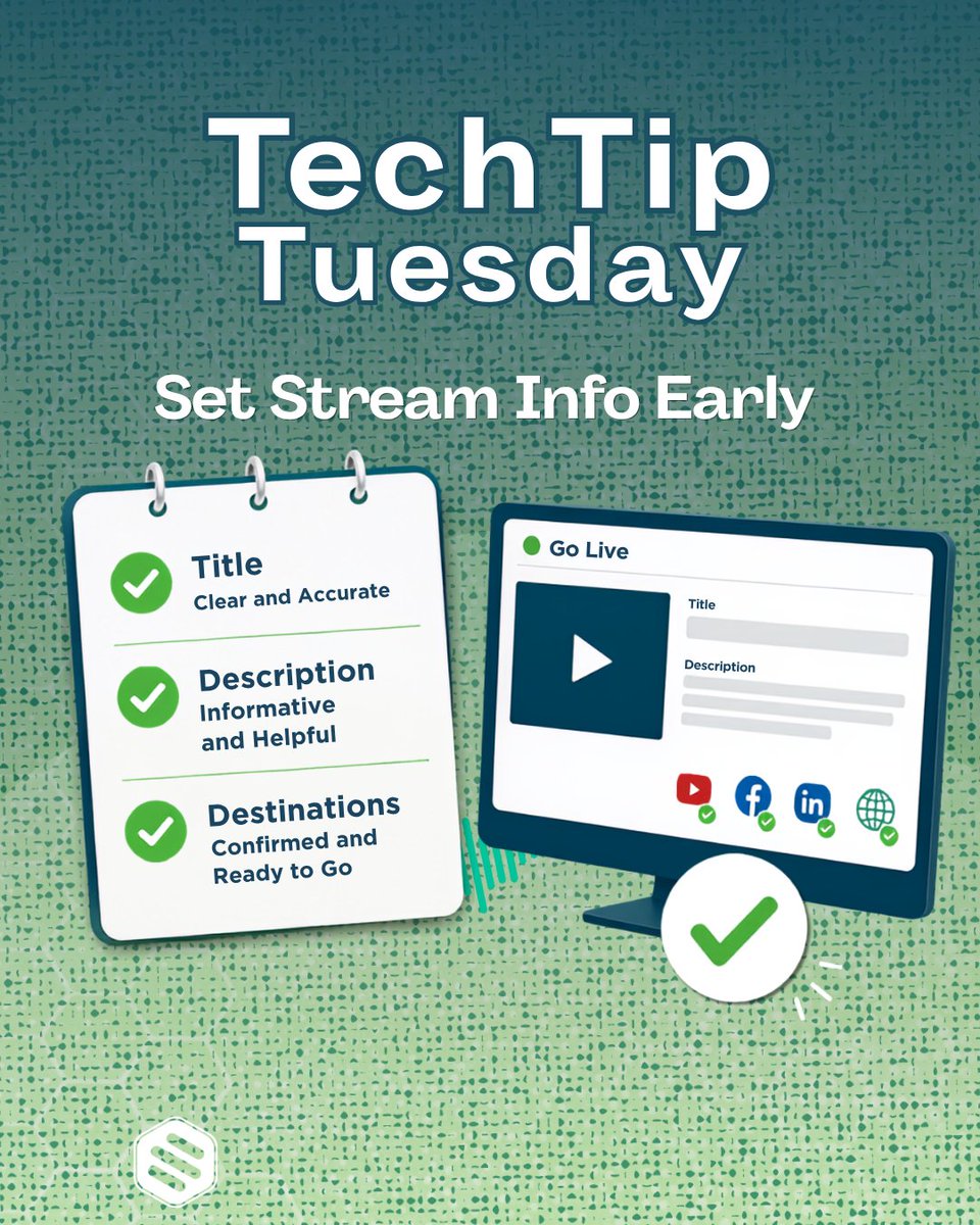 switchboardlive's tweet photo. #TechTipTuesday
๐โจDouble-check stream titles, descriptions, and destinations ahead of time. Clear, accurate information builds trust, especially for public-facing events.โจ
Do you review metadata before every stream?
#TechTips #PublicTrust #LiveStreaming https://t.co/SlcMbj55vx