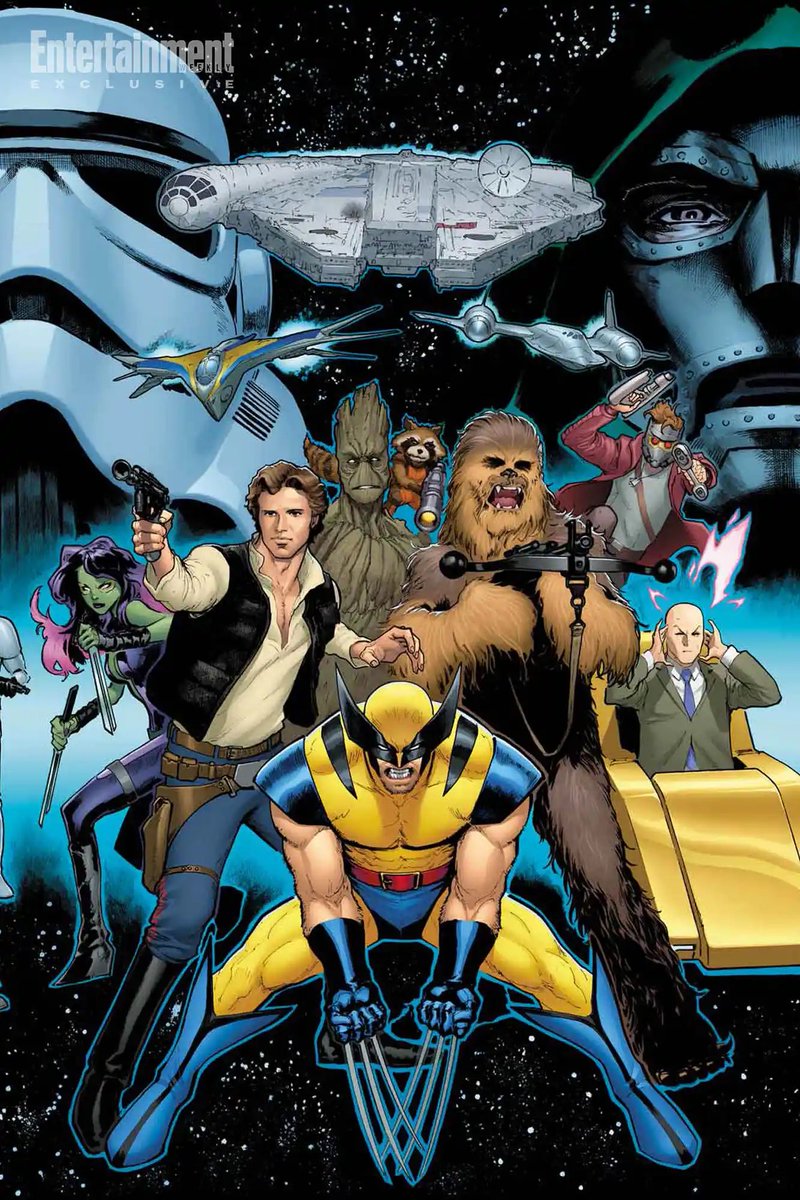 cosmic_marvel's tweet photo. The first-ever ‘STAR WARS’ and ‘MARVEL’ crossover comic book event is releasing in January 2027.

• Written by Kevin Smith with art by David Marquez.

• The story sees ‘A NEW HOPE’ take place on Earth-616 due to a reality-shattering spell.

(via https://t.co/HUChsRmWe1) https://t.co/bs2A37eXo9
