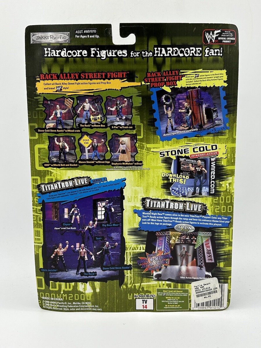 WrestleBacklogs's tweet photo. 1999 WWF Jakks Pacific TitanTron Live: Back Alley Street Fight

🍿 THE ROCK

The People’s Champion gets one of the coolest concepts from Jakks’ early TitanTron Live era — a street-fight themed figure from 1999.

Peak Attitude Era Rock. 👊

Did you have this one? https://t.co/Gu9UXGItLC