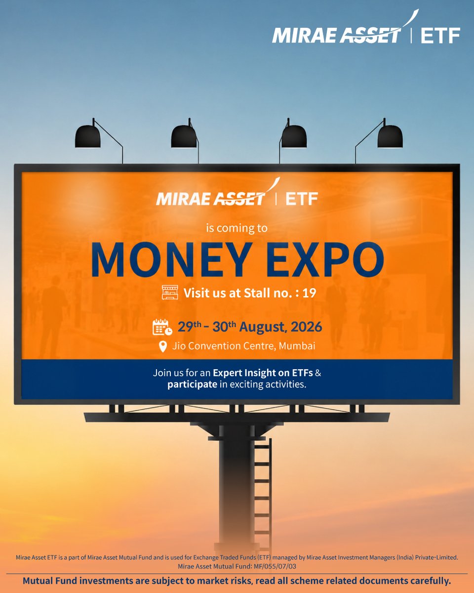MiraeAssetETF's tweet photo. Meet Mirae Asset ETF at Money Expo!
Discover ETFs. Explore opportunities.
Visit us at Booth No.: 19
Date: 29–30 August 2026

#MiraeAssetETF #MoneyExpo2026 #ETFs #Investing https://t.co/H8l6Y5t51z