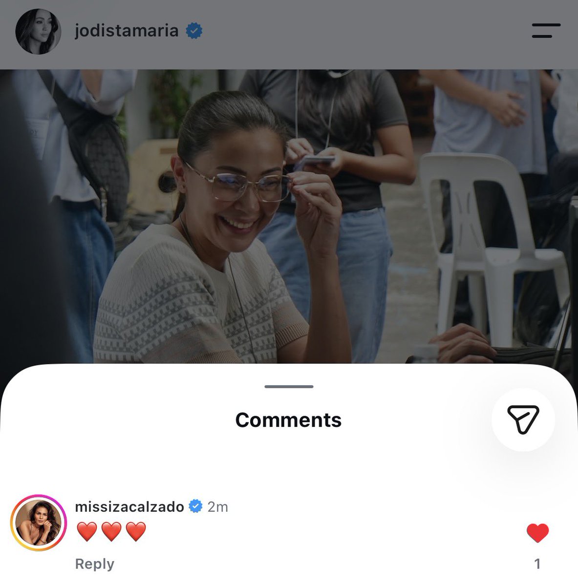 bestofjoza's tweet photo. maria izadora, jodi chrissie’s number one fan. #joza ❤️ https://t.co/B0LlPIRTqN