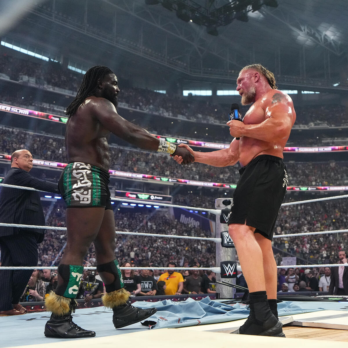USinNigeria's tweet photo. The United States is a place where talent from around the world can compete at the highest levels, push boundaries, and reach millions. Nigerian-born WWE superstar Oba Femi’s victory over Brock Lesnar at WWE SummerSlam shows what can happen when talent meets opportunity in America.

From world-class sports and entertainment to education, innovation, and entrepreneurship, America continues to reward ambition, discipline, and drive—giving those who compete on its stages the chance to achieve at the highest levels. #AmericanExcellence

Image credit: https://t.co/ljwyW8iRIA