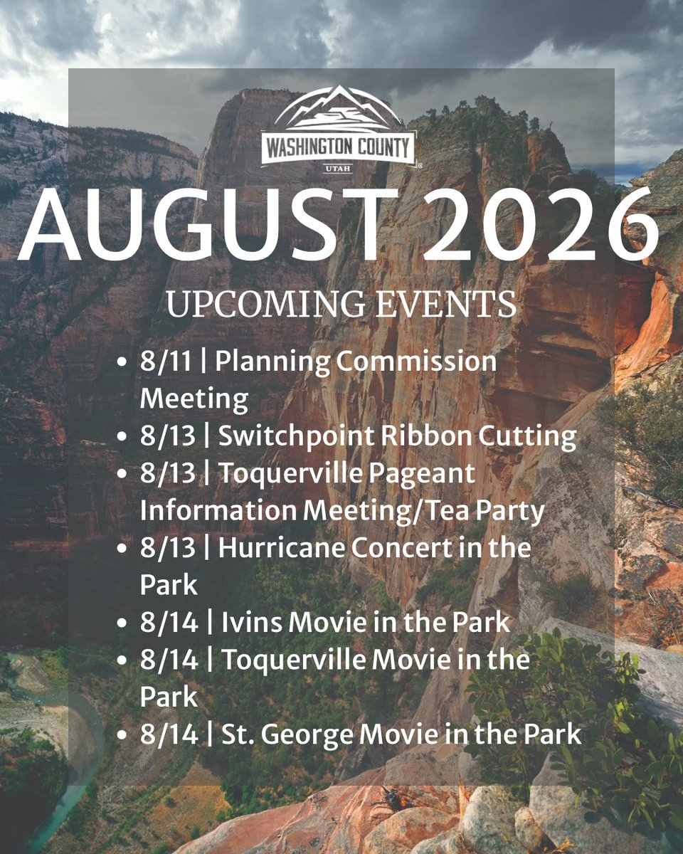 washcoutah's tweet photo. If you’re looking for something to do in Washington County, we’ve got you covered!🤩 There are so many events happening in your community and so many reasons to celebrate this summer. Find more information on our Instagram and Facebook. https://t.co/7m6NnEskPT