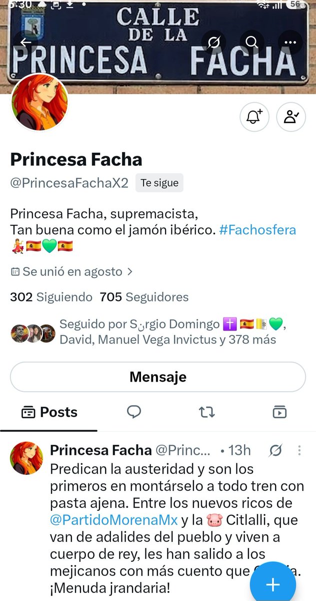 quarter14544's tweet photo. Buenas tardes a todos. 

A mi amiga Princesa Facha le han cerrado la cuenta. 

Necesito que me ayudéis a que recupere sus seguidores. 

Muchas gracias. 🫂🇪🇸💚

PODÉIS SEGUIRLA EN ESTA NUEVA CUENTA 👇

Princesa Facha
@PrincesaFachaX2 https://t.co/MXG9plT7zj