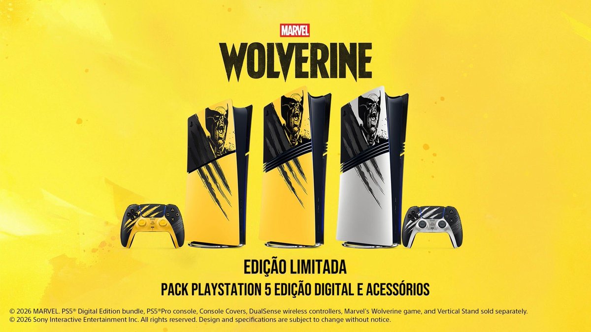 PlayStation_BR's tweet photo. Visual de primeira.

Inspirados no traje e nas garras Battle Reborn da Insomniac, confira a prévia do Pack PlayStation 5 Edição Limitada Marvel’s Wolverine, tampas e DualSenses: https://t.co/8Nns1AyW9p https://t.co/b8pTxChW9d