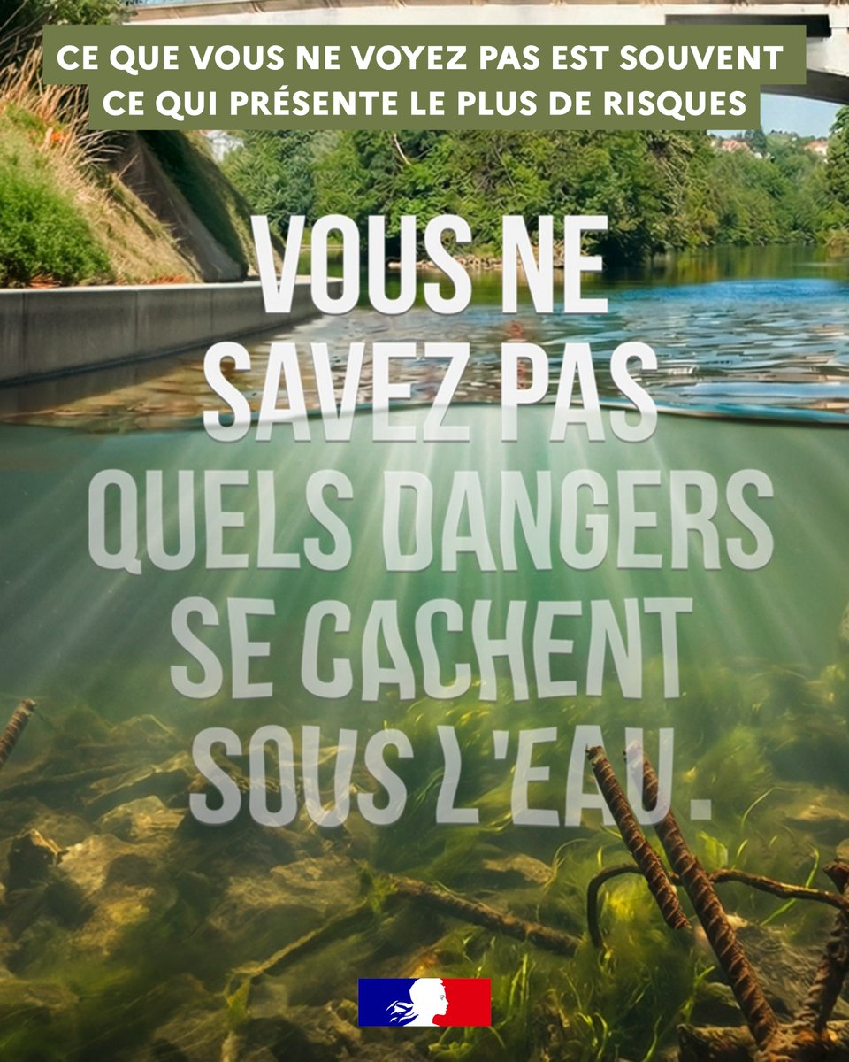 Image de Préfet du Cher - #Prévention | Ce que vous ne voyez pas est souvent ce qui présente le plus de risques. 🏞️
Dans les