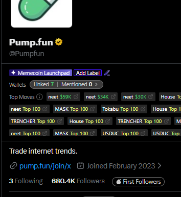 1Neighbour1's tweet photo. Everyone missed this, pumpfun just changed their website link on X, it links to a referral to join pumpfun - if you go to the profile on pumpfun the account's sol wallet devved this coin. 

The wallet has devved multiple coins before, this one is the most interesting - the coins bio on pumpfun says "This is my rabbit Stephen, he likes being on camera" 

It obviously is someone's account from the pump team, so we got the first official pumpfun animal actually devved by them. Paying dex, running the comm.

Check for yourself - 
https://t.co/ocjJLO5qz9
https://t.co/LsiK5heF2K
https://t.co/Cl6HCuPG8l