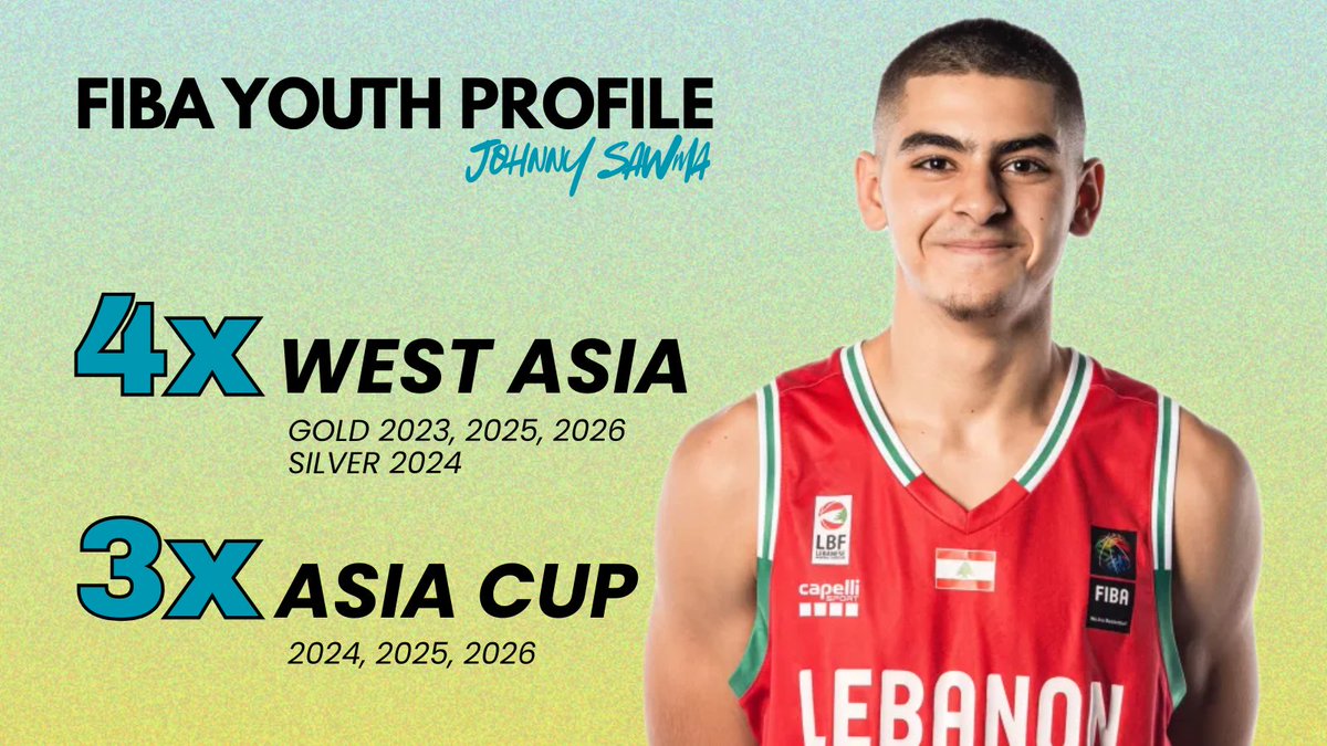 GeorgeBoulos_'s tweet photo. Johnny Sawma (09') is set to participate in his 7th regional FIBA tournament

📊 2025 U16 Asia Cup |

27.8 PPG, 5.8 RPG, 1.8 APG, 3.5 SPG, 24.8 EFF 
#U18AsiaCup #Lebanon #Youth https://t.co/cDaIvdeG2J