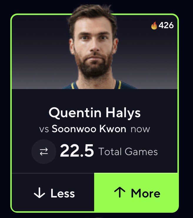 ELITEPROPSVIP's tweet photo. TENNIS POTD🎾 

Quentin Halys “O” 22.5 Total Games 🔥

Data:@pickfinderapp 📊

Use code “ELITE” for 10% off your subscription 😼

https://t.co/WGyG8mbBKY

#PrizePicks | #GamblingX | #TENNIS | #POTD https://t.co/QaMTsfY4KC