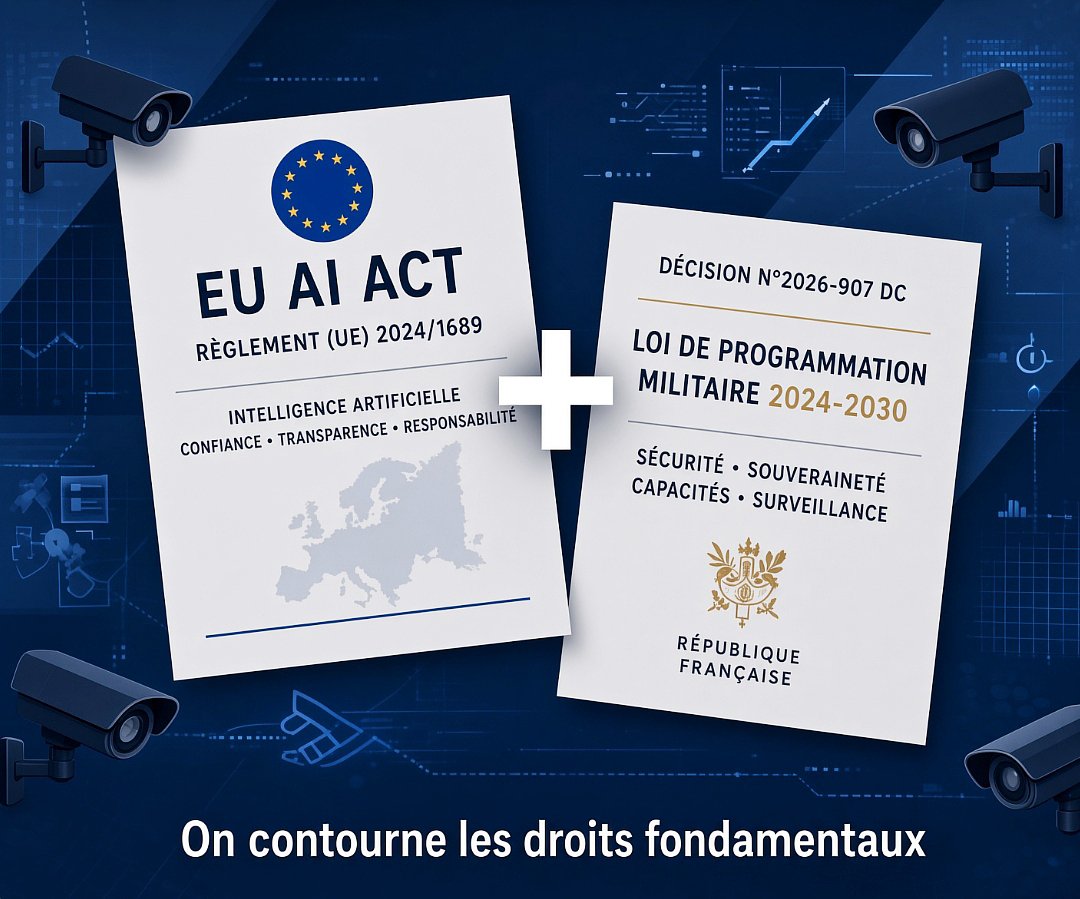 KuptoKosmos's tweet photo. ⚠️ État d’alerte de sécurité nationale (validé sans réserve le 6 août) + AI Act  

Regardez bien le timing et le vocabulaire !

La "menace grave et actuelle" qui permet de déclencher ce nouveau régime d’exception colle presque mot pour mot à l’exception de l’AI Act pour l’identification biométrique en temps réel dans l’espace public...

➡️ Une fois l’état d’alerte activé, il devient beaucoup plus simple de justifier le déploiement de caméras algorithmiques (VSA), de systèmes biométriques ou d’algorithmes de renseignement (y compris sur les URL complètes)

➡️ Les dérogations prévues (urbanisme, réquisitions, normes...) accélèrent l’installation des infrastructures nécessaires

➡️ Ce qui était strictement encadré ou interdit hier se retrouve légitimé sous couvert de sécurité nationale !

On contourne proprement les droits fondamentaux avec un décret et une formulation suffisamment large 🤫   

#SurveillanceDeMasse #AIAct