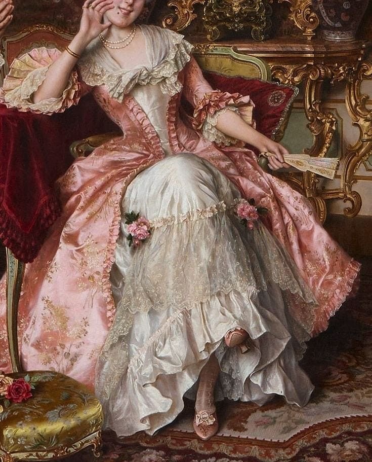 yulinmeow's tweet photo. @abstractIust Everyone (esp the ruling class) was dressing like this throughout history. Lace and pastels were especially a big hit during Baroque, Rococo and Victorian era, which the style on the left takes inspiration from! https://t.co/N1TOv9CHTS