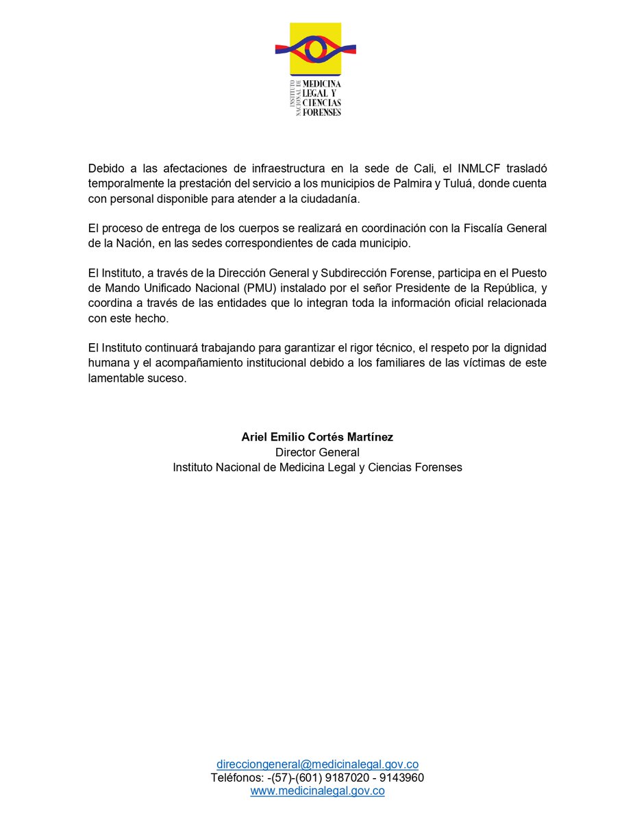 ELTIEMPO's tweet photo. 🔴Atención: Medicina Legal identifica primer grupo de 22 víctimas del terremoto de 7,4 en Colombia.

De acuerdo con el Instituto Nacional de Medicina Legal, a corte de la mañana de este 11 de agosto, la entidad ha recibido 160 cuerpos provenientes de los departamentos de Chocó, Caldas, Risaralda y Valle del Cauca relacionados con el terremoto.

https://t.co/jBQ4JkIdMR