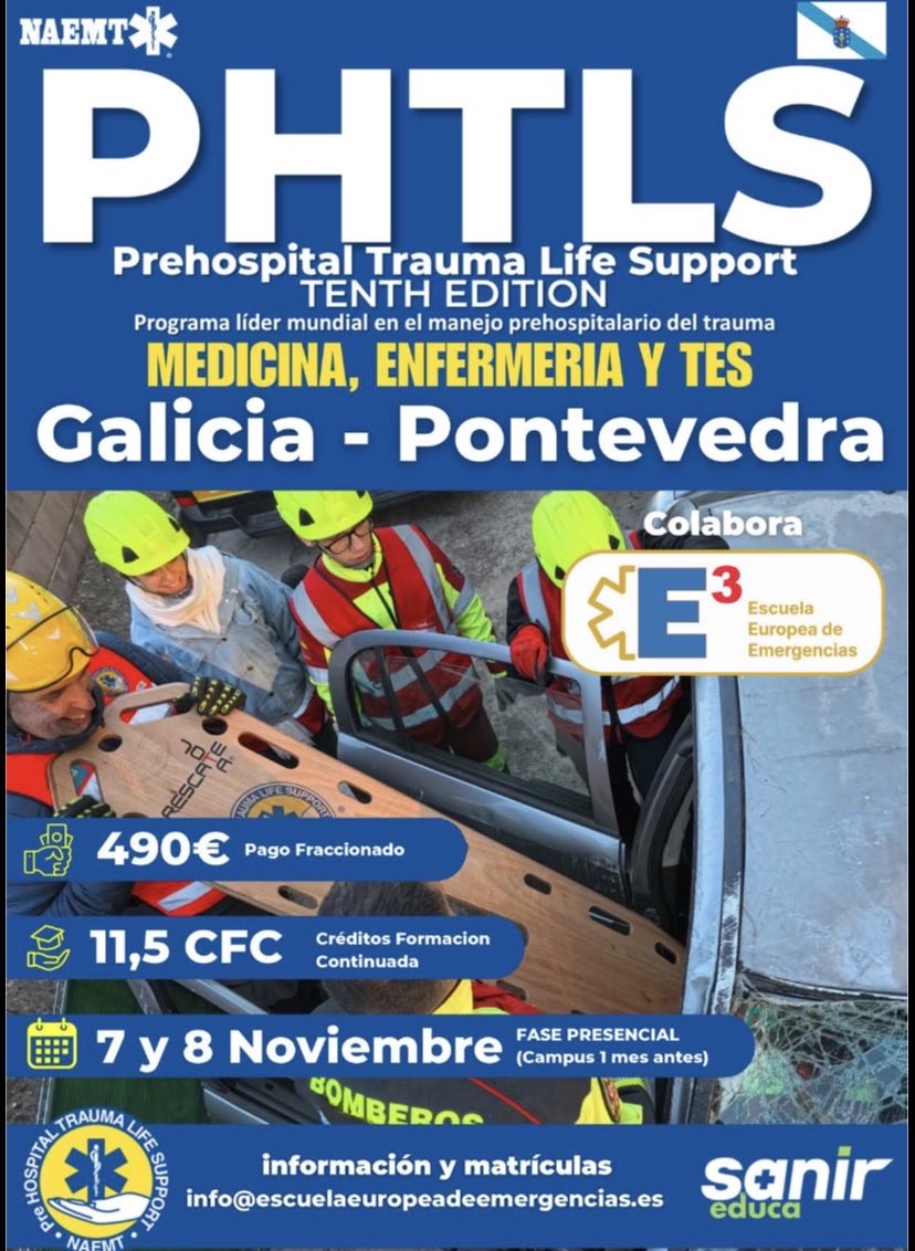 r3scate's tweet photo. Nueva formación de #Urgencias en Galicia. Atención al paciente grave en trauma. 
Pontevedra. Noviembre.
1 mes antes inicio fase On Line.

Apúntate 
#seguridad #Educación https://t.co/kPLuLaWpGl