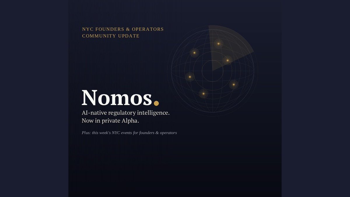 StephanRihs's tweet photo. Our weekly NYC Founders &amp; Operators Community Update is here. Take a look at https://t.co/WVtrJoJWPn for upcoming events and thoughts on AI-Native Policy Tooling https://t.co/9aeoLSeAy3