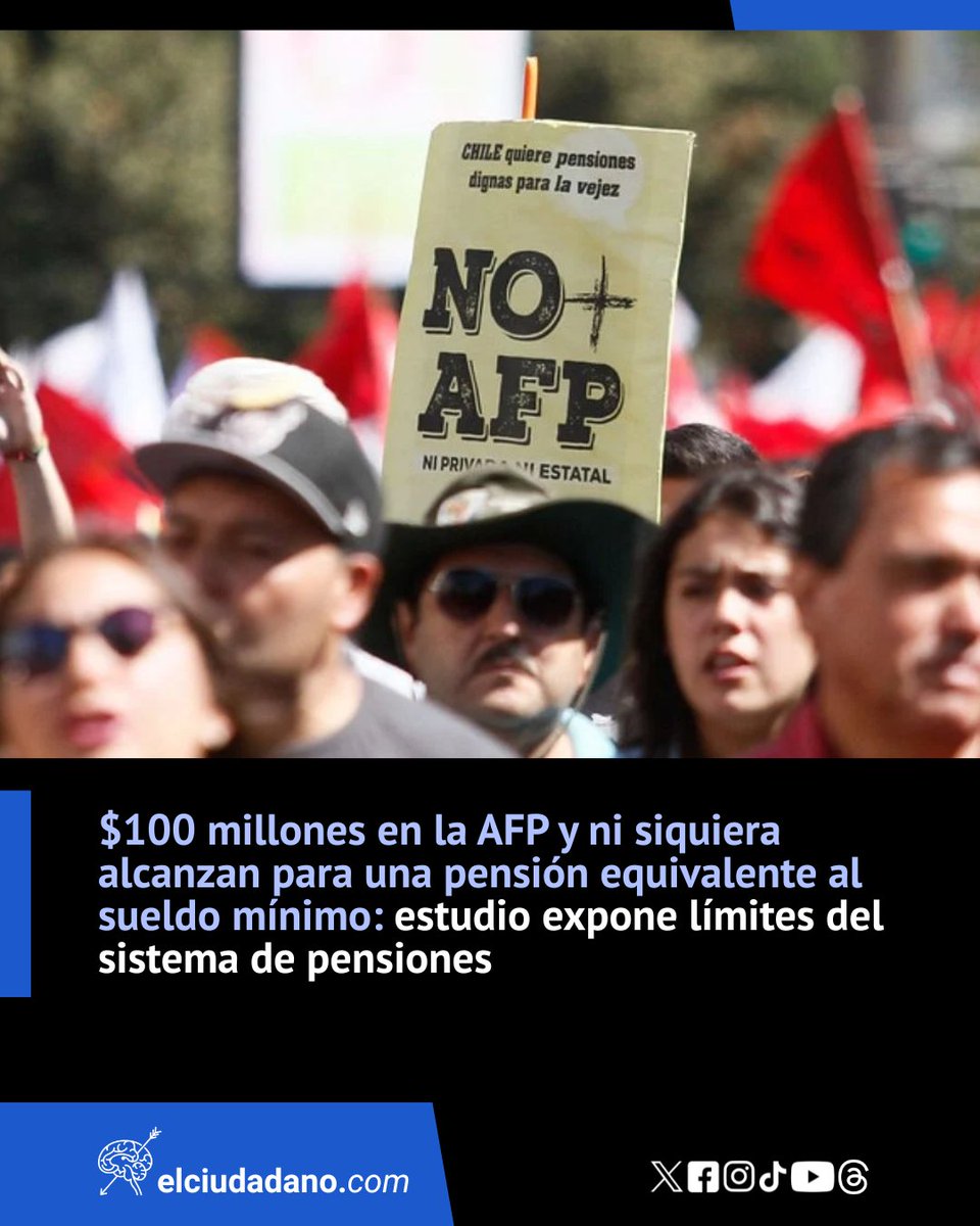 El_Ciudadano's tweet photo. Un reciente informe de la Fundación Sol revela que de las 150 mil personas que jubilaron en 2025, la mitad solo accedió a una pensión -considerando solo el financiamiento con su propio ahorro y sin aportes del Estado-con un monto debajo de los $86 mil

¿Y tú, qué opinas? ¡Te leemos en los comentarios!

Lee la nota completa en el link 🔗https://t.co/MkwkZnVzAw
