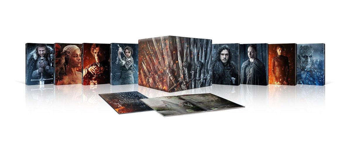 IGNDeals's tweet photo. Game of Thrones: The Complete Collection 15th Anniversary limited-edition 4K library case comes out November 3, preorder price is $224.96. It has 33 discs! Crazy. https://t.co/plO7YNwRny #ad https://t.co/npKSfIkAA5